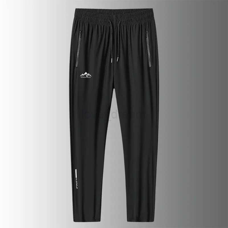 Large Size 7XL 8XL Summer Ice Silk Pants Men Stretch Breathable Straight Quick Dry Gym Sports Jogging Running Casual TrousersXJ240813