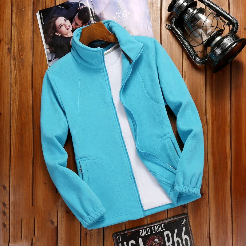 Winter Womens Zipper Cardigan Sweatershirt Warm Coral Fleece Jacket Ladies Outdoor Running Polar Fleece Coat Clothes 240812