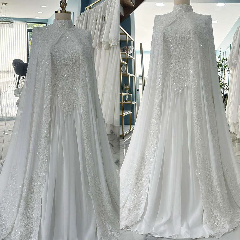Piece Two Set A E Gown Wedding Dresses Beading Sequins Lace Bridal Gowns Big Vestidos De Novia Custom Size Colour S