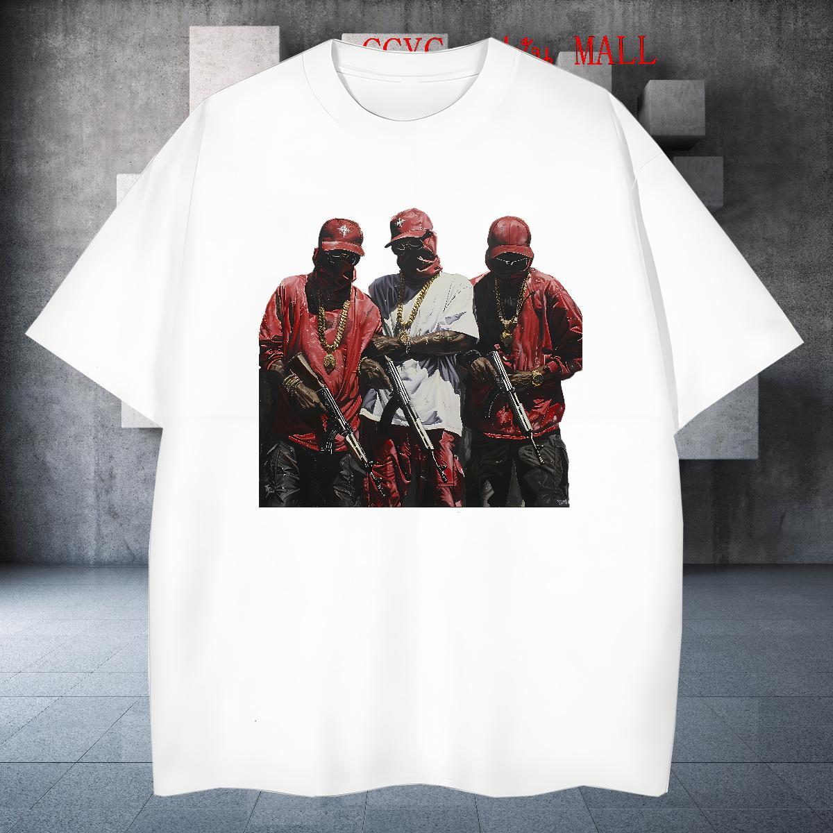 High Quality character T shirt Street Wear Couples T Shirts 230g 100% Cotton 2024 New O-Neck Short Sleeve Skull Tshirts