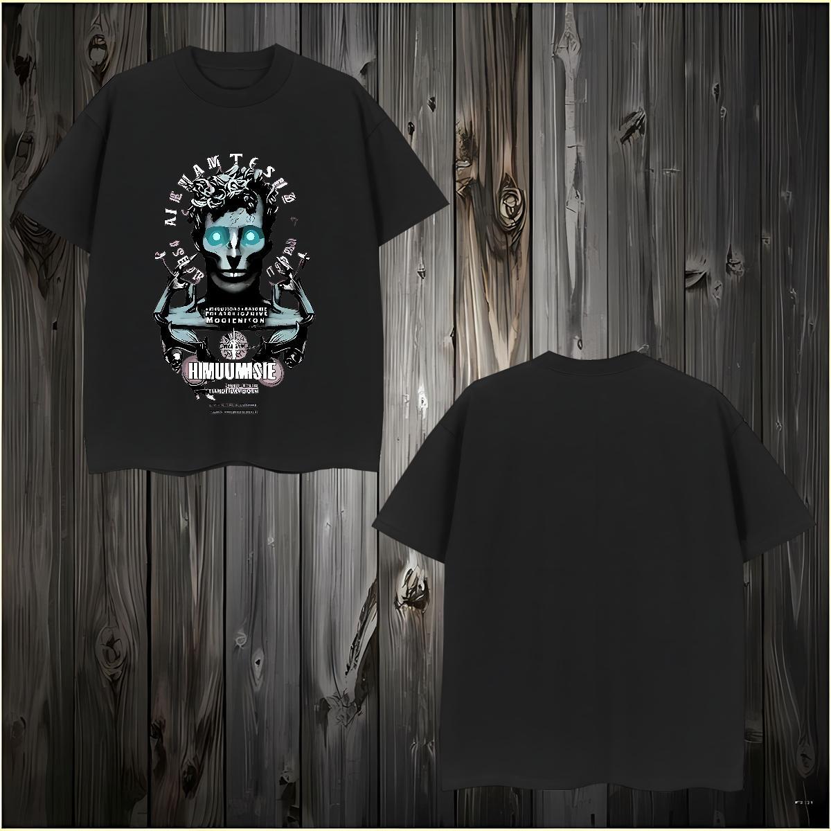 Man T Shirts 230g Pure Cotton portrait Home Outdoor Breathable Short Sleeve Anime Print Men Tees Free Shipping Popular Wear
