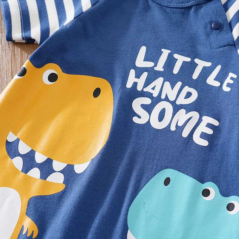 Baby clothing cute cartoon dinosaur 3D printing comfortable and soft 0-18 boys and girls summer short sleeved baby jumpsuit W240812