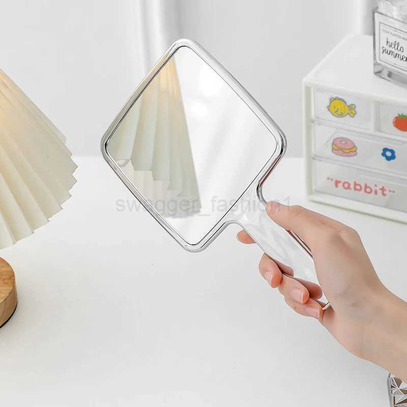1PCS Square Mirror Mini Hand-held Desktop Cosmetic Mirror Makeup Mirror Travel Metallic Portable Beauty MirrorXJ240813