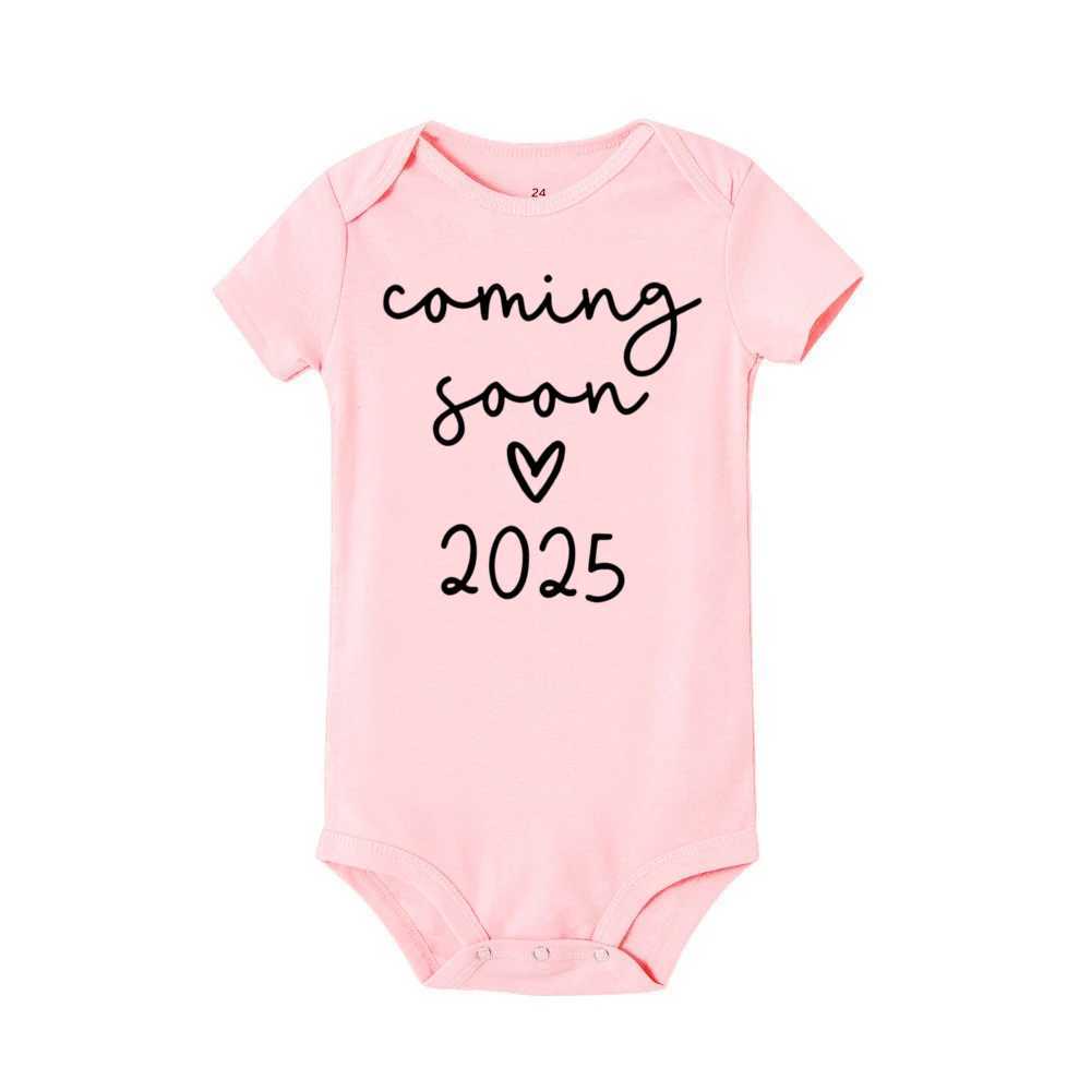 Baby Announcement Coming Soon 2025 Newborn Baby Tight Clothes Summer Boys and Girls jumpsuit Pregnancy Revealed Clothes W240812