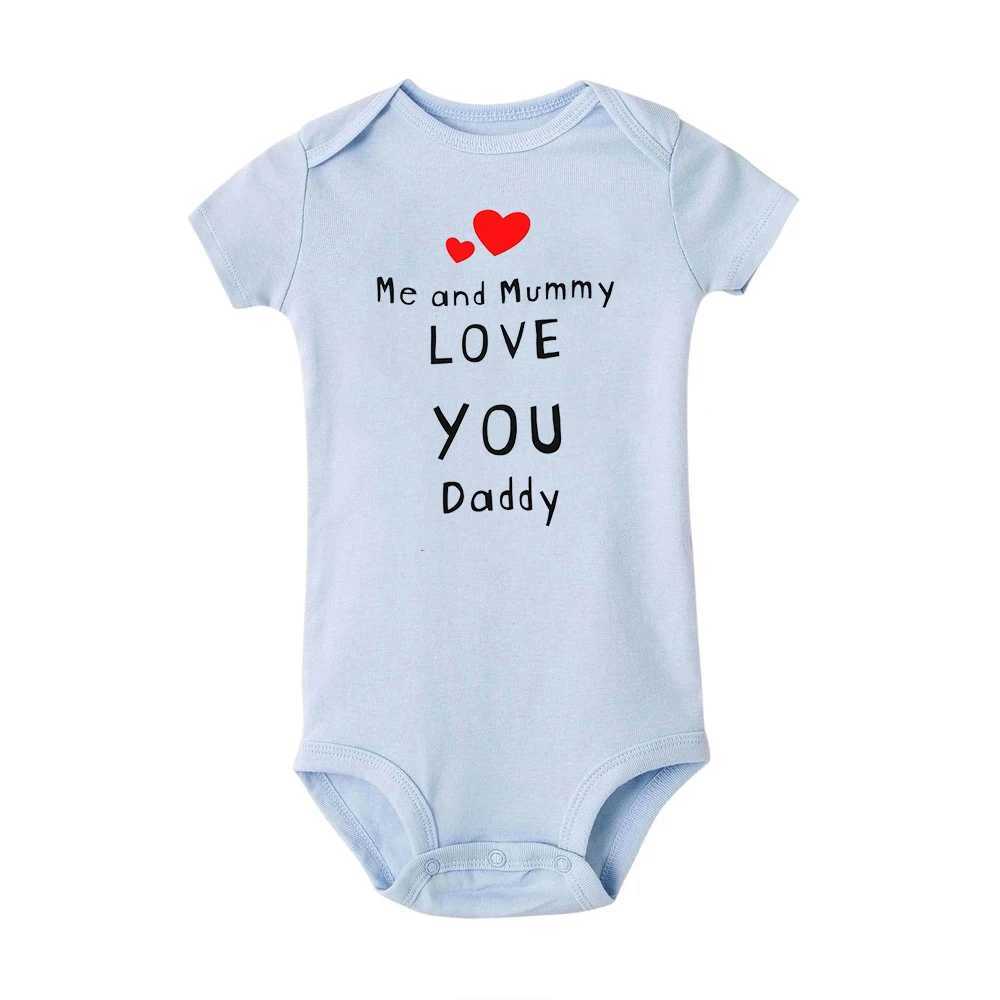 My mom and I love you dad baby boy girl jumpsuit newborn baby clothing short sleeved bodysuit Valentines Day gift W240812