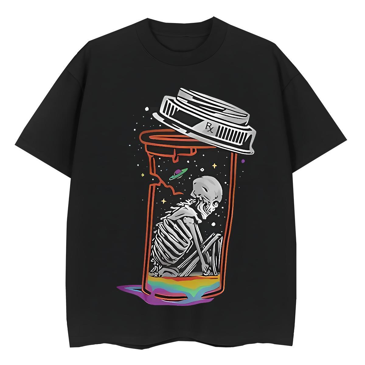 Designer Man T Shirts skull Short Sleeve Soft Hip Hop Street Floral Print 100% Cotton 230g Men Clothes T-Shirt Stylist Tees Shirts
