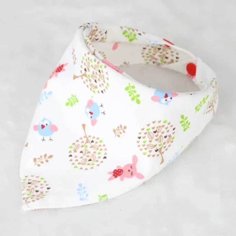 Bibs Burp Cloths Baby Bibs High Quality Triangle Double Layers Cotton Cartoon Animal Print Baby Bandana Bibs Burp Cloth Baby StuffL4812