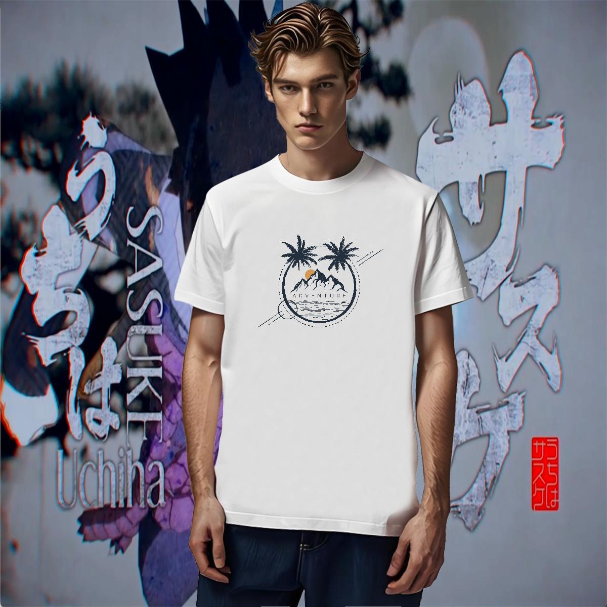 Cool Men Tees Street Wear 230g Pure Cotton Anime Breathable Short Sleeve sun Mens T Shirts DIY Customized Tee Shirt