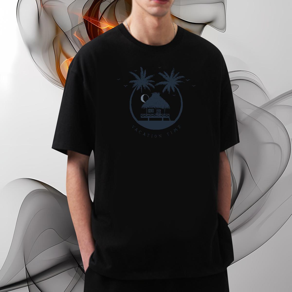 Classic Casual Men Tshirts tree High Street Hip Hop 100% Cotton 230g Wear Breathable Short Sleeve TOP Quality Man T Shirts Custom Anime