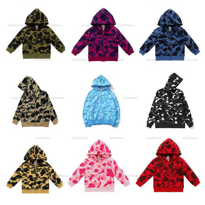 New baby hoodie Complete labels child sweater Camouflage design Sweater kids designer clothes Multi color striped printing children pullover