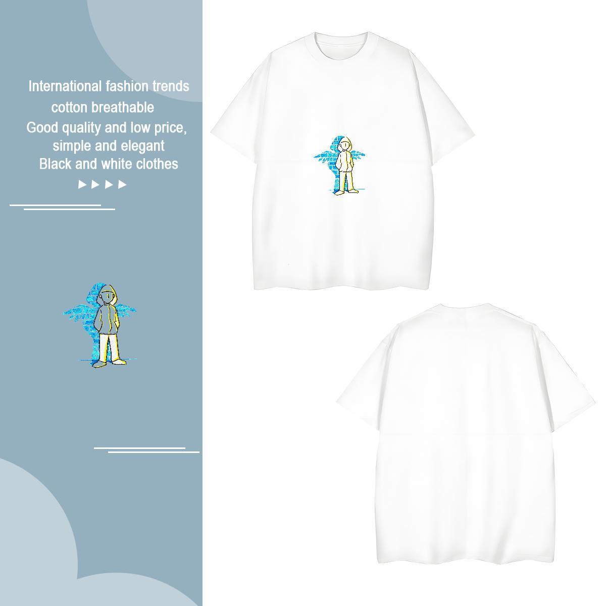Cool Design portrait Man T Shirts Hip Hop Couples T Shirts 230g Pure Cotton New Arrival O-Neck Short Sleeve DIY Printed Tops