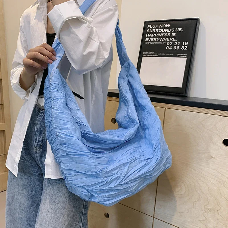 Fashion Nylon Shoulder Bag Women Simple Portable Travel Handbag Tote Large Capacity Composite Crossbody Female Daily 240812