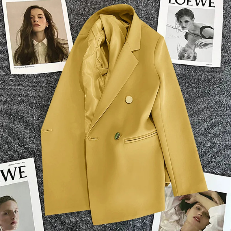 Office Lady Elegant Single Button Blazer For Women Autumn Long Sleeve Slim Stylish Jackets Winter Casual Chic Tops Coats 240813