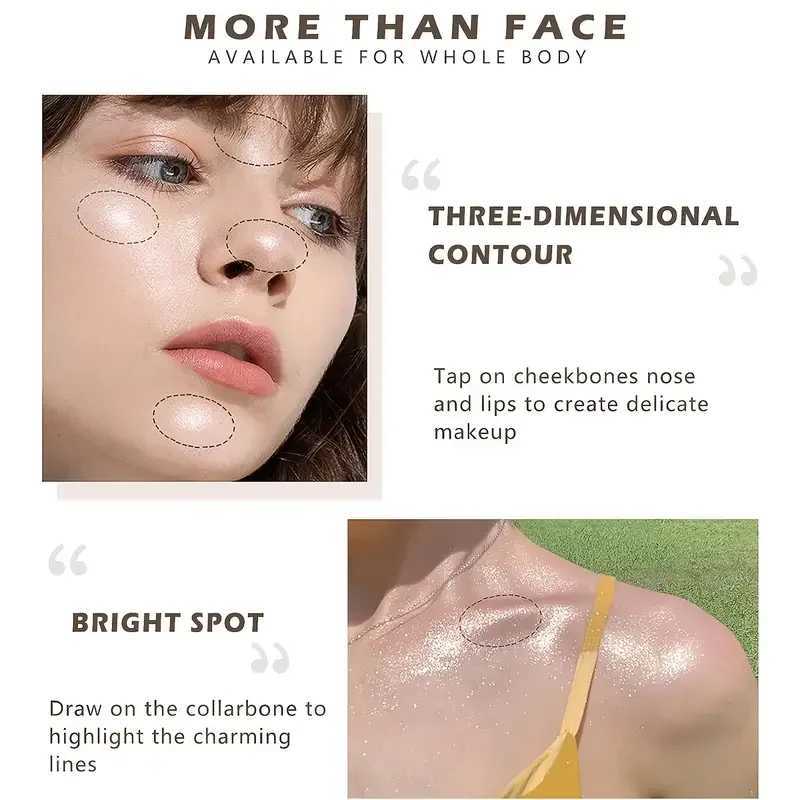 Glitter spray Highlighter Powder Diamond High Gloss Air Bag Powder perfume Shiny High Gloss Face Shaping Cosmetics W240812