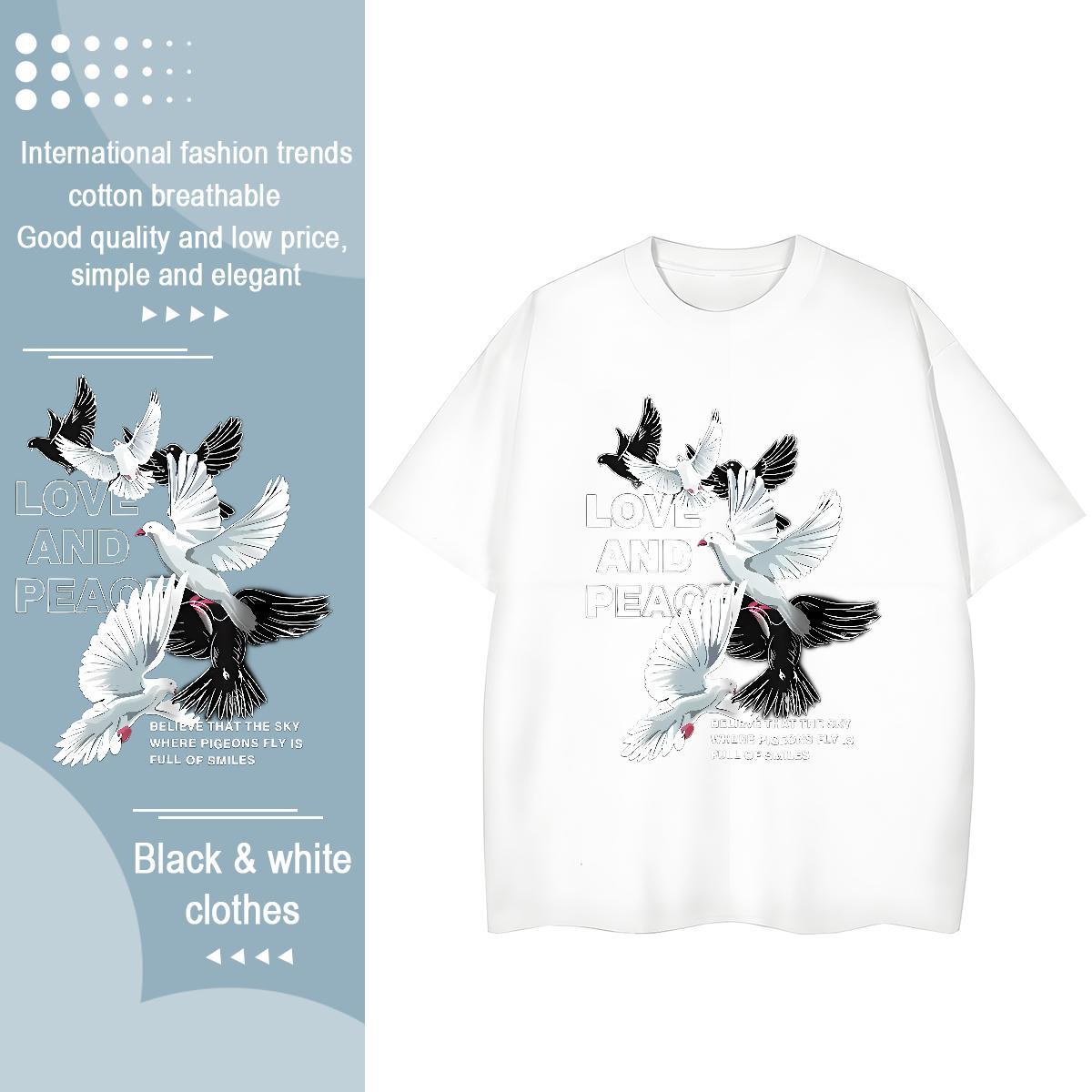 Classic T Shirt For Man eagle Breathable Short Sleeve Casual Beach Oversized 3XL 4XL 230g 100% Cotton Men Tees 2024 Designer Tees Shirts