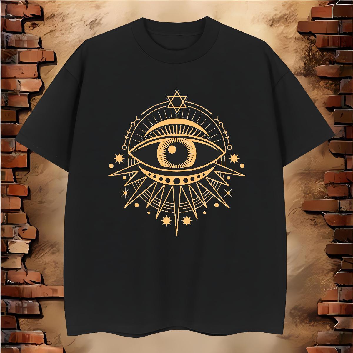 T-Shirts 230g Pure Cotton eyes Summer Casual Short Sleeve O-Neck Custom Cartoon Men Tshirts DIY Classic Tees
