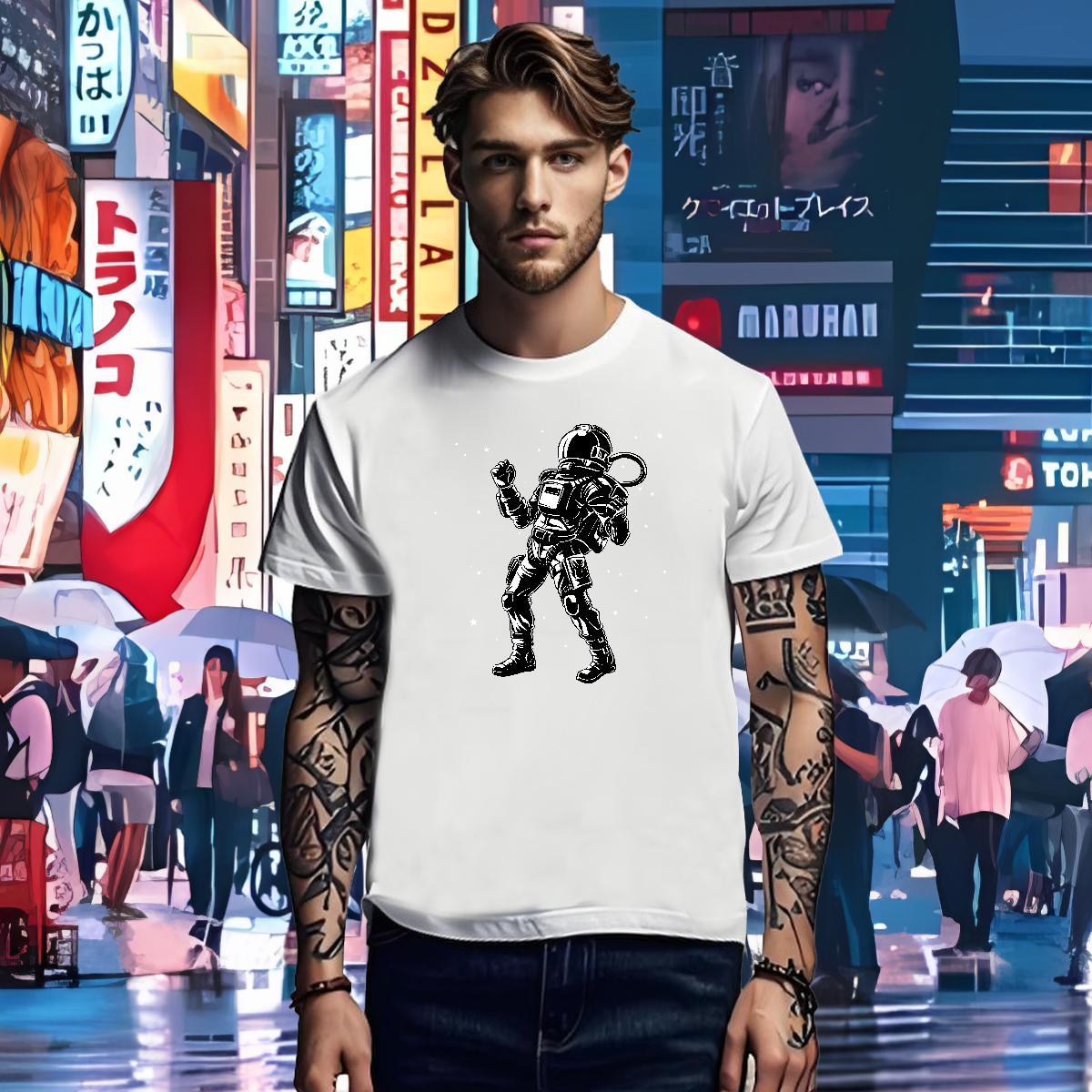 Man T Shirts 230g Pure Cotton cosmonaut Home Outdoor O-Neck Short Sleeve Oversized 3XL 4XL Men Tshirts Casual New TOP Quality Tee Shirt