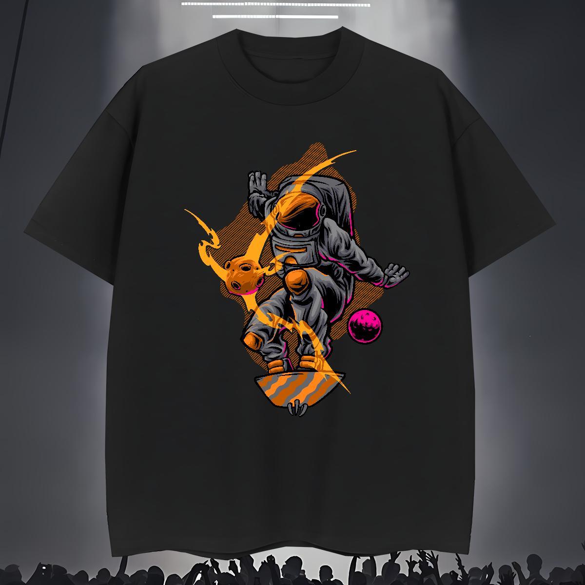 Mens T Shirts 230g Cotton cosmonaut Daily Wear Breathable Crew Neck Oversized 4XL Men Tees Designer Fashion Popular Tshirts