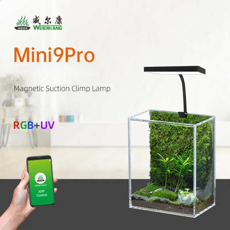 WEEK AQUA Mini 90pro Full Spectrum LED Ecology Microlandscape light USB Aquatic Plants Light with APP Bluetooth Controller 240812