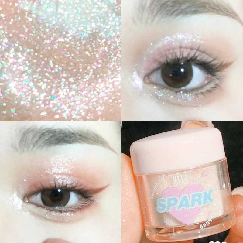 Gold plated pink pearl fluorescent powder high gloss glitter pine powder white moonlight shimmer powder facial and body fluorescent makeup W240812