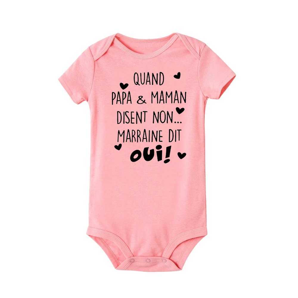 Fun newborn bodysuits for Quand mom and dad Disent unmarried Dit OUI summer bodysuits baby jumpsuits childrens clothing for boys and girls W240812