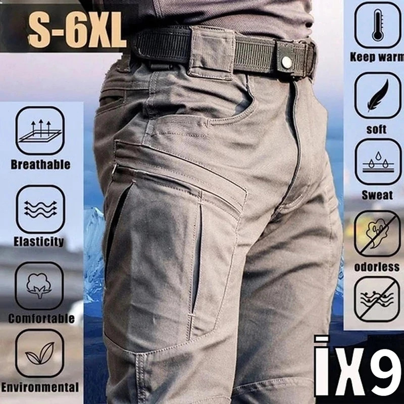 Tactical pants mens plus size S6XL multi pocket outdoor hiking casual sports camouflage military cargo 240812