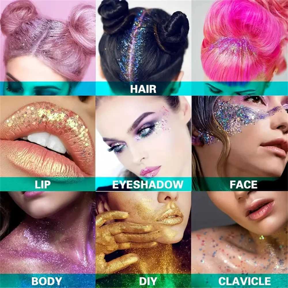 Mermaid Sequins Body Glitter gel - Lasting gloss for carnivals parties festivals and stage performances - Perfect for teenage girls W240812