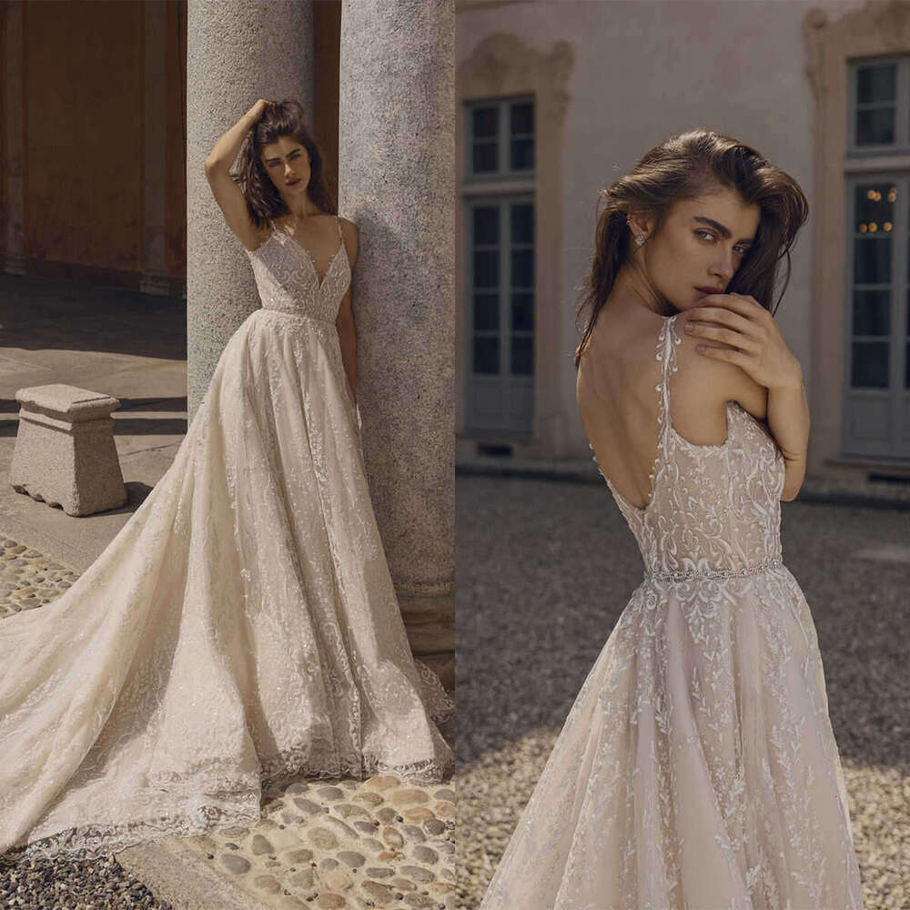 A Elegant E Gown Wedding Dresses Sleeveless Lace Sweep Train Bridal Gowns Big Vestidos De Novia Custom Size Colour s