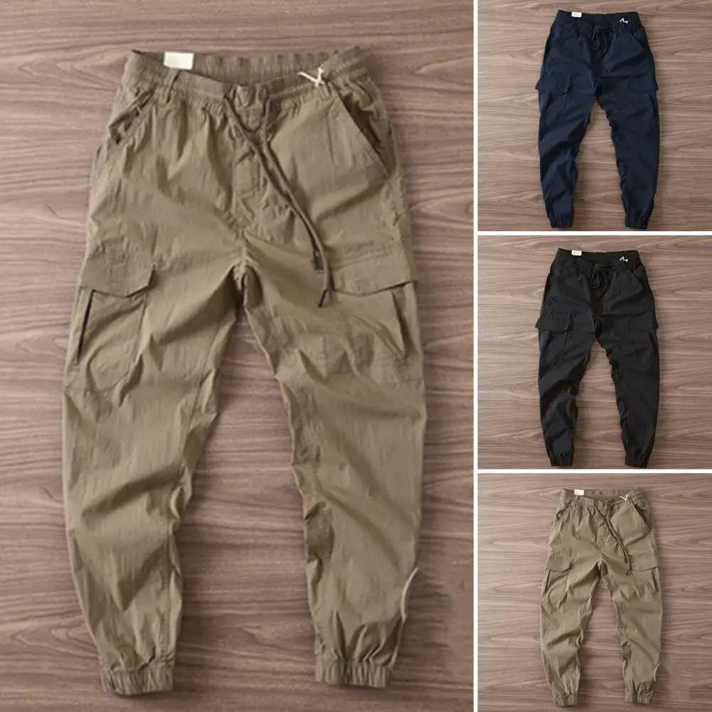 Good Jogger Trousers Leisure Men Cargo Pants Breathable Drawstring Colorfast Multi Pockets Men PantsXJ240813