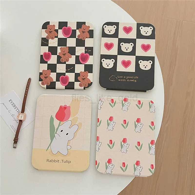 Cartoon folding small mirror fashionable girl makeup mirror student dormitory desktop portable makeup mirror compact handheld mirror W240813