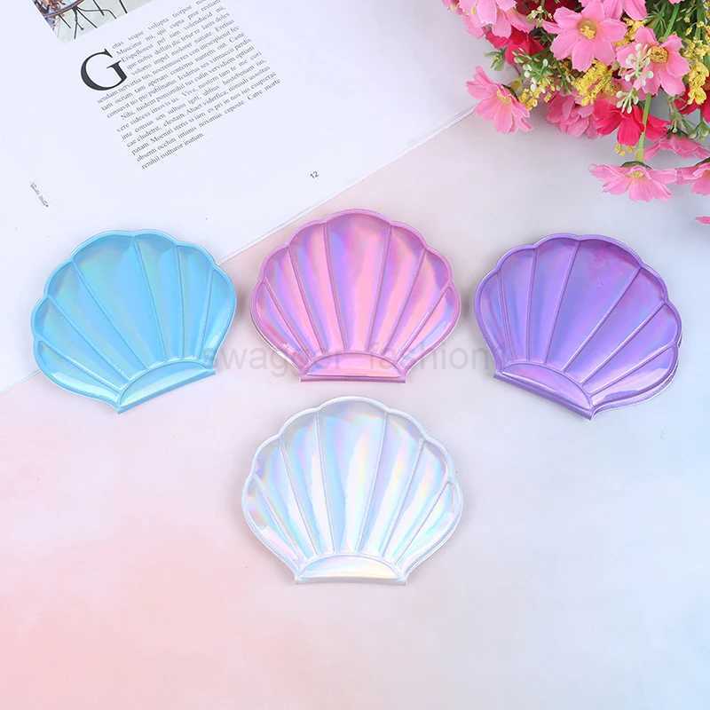Shell Compact Mirror Makeup Mirror Portable PU Leather 1 2 Magnifier Make Up Mirrors Girls 2-Face Pocket Cosmetics Mirror 1PCSXJ240813