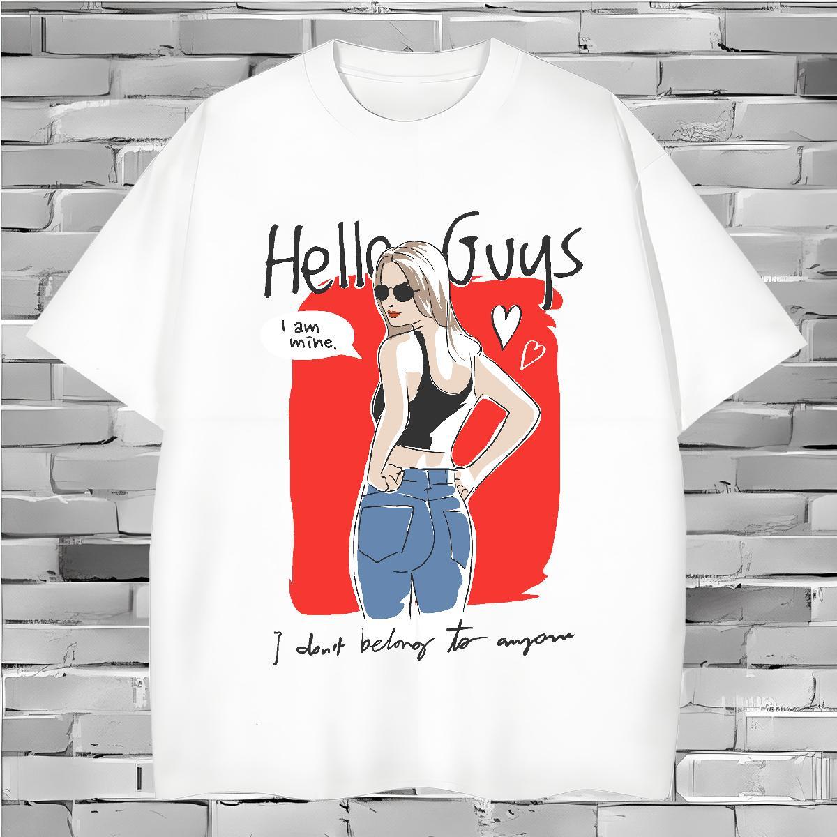 Men T Shirts 100% Cotton 230g person Hip Hop Street Short Sleeve O-Neck Black White Men Clothes T-Shirt Customized TOP Quality Wear
