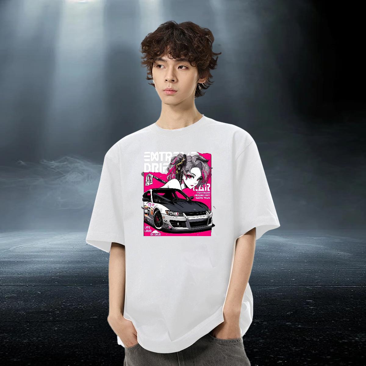Cool Mens Tshirts Sports Casual 230g 100% Cotton Custom Printing Breathable Short Sleeve car T Shirts Men Casual New Tees Shirts