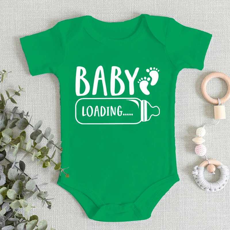 1 baby bodysuit autumn baby girl boy clothing baby loading pattern newborn jumpsuit 100% pure cotton short sleeved baby jumpsuit W240812