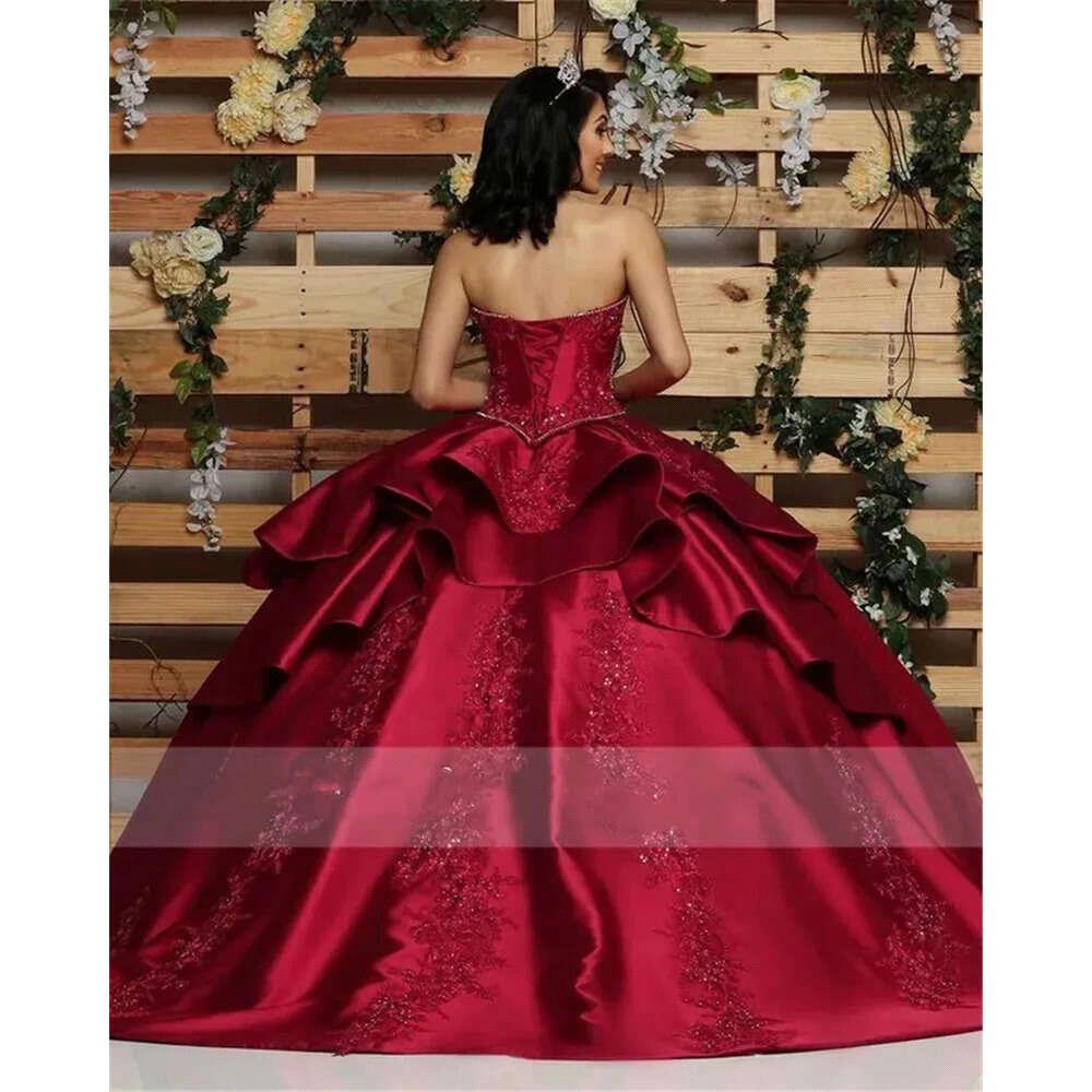 Modern Lace Applique Ball Gown Quinceanera Dress Sweetheart Backless Hi-Lo Beaded Special Ocn Dresses Bc19349 0212D