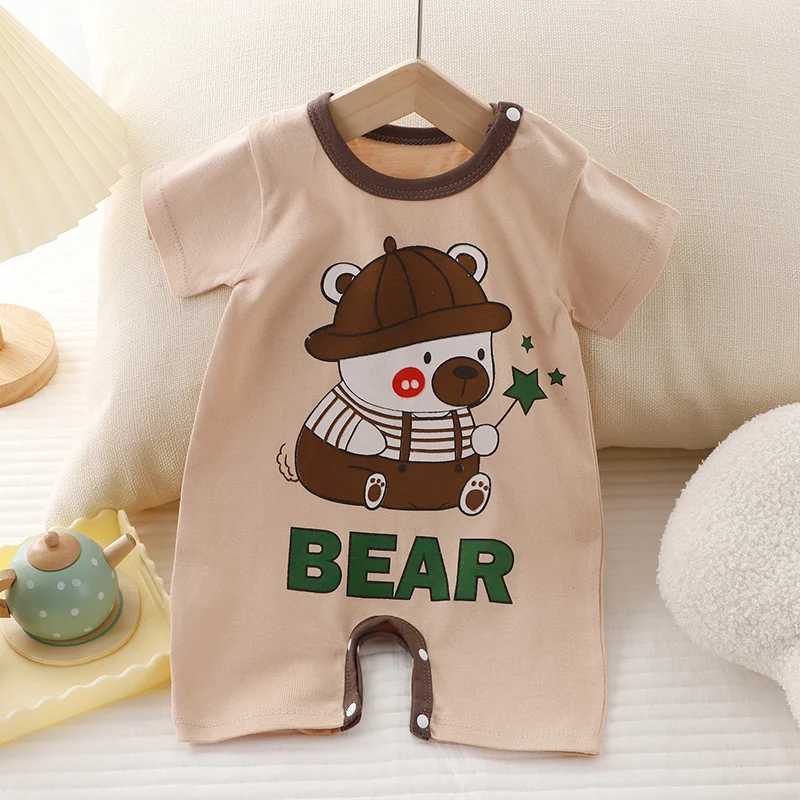 Baby boys and girls letter printed tight fitting jumpsuit clothing baby boys and girls W240812