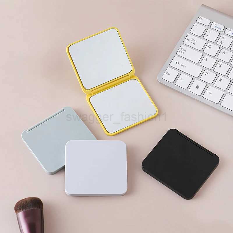 2-face Makeup Mirror Square Portable Cute Girls Gift Hand Mini Mirror Pocket Double-sided Makeup Mirror Compact Multiple ColorsXJ240813