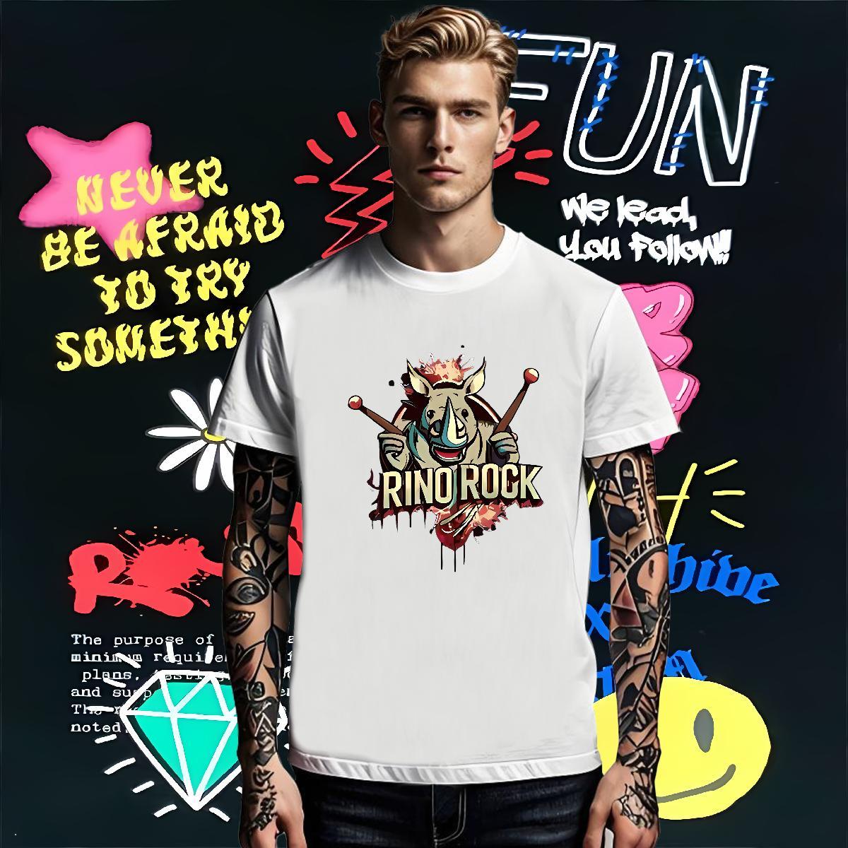 New Tshirt for Man Woman rhinoceros Daily Outfit 230g Cotton Tops Tees Breathable Short Sleeve Designer T Shirt For Man Skull