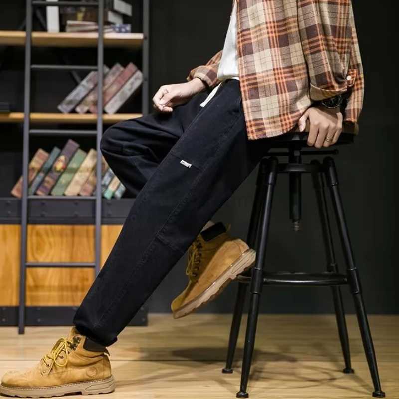 Classic Design Multi Pockets Cargo Pants Mens Casual Loose Fit Drawstring Cargo Pants Joggers For Spring Summer OutdoorXJ240813