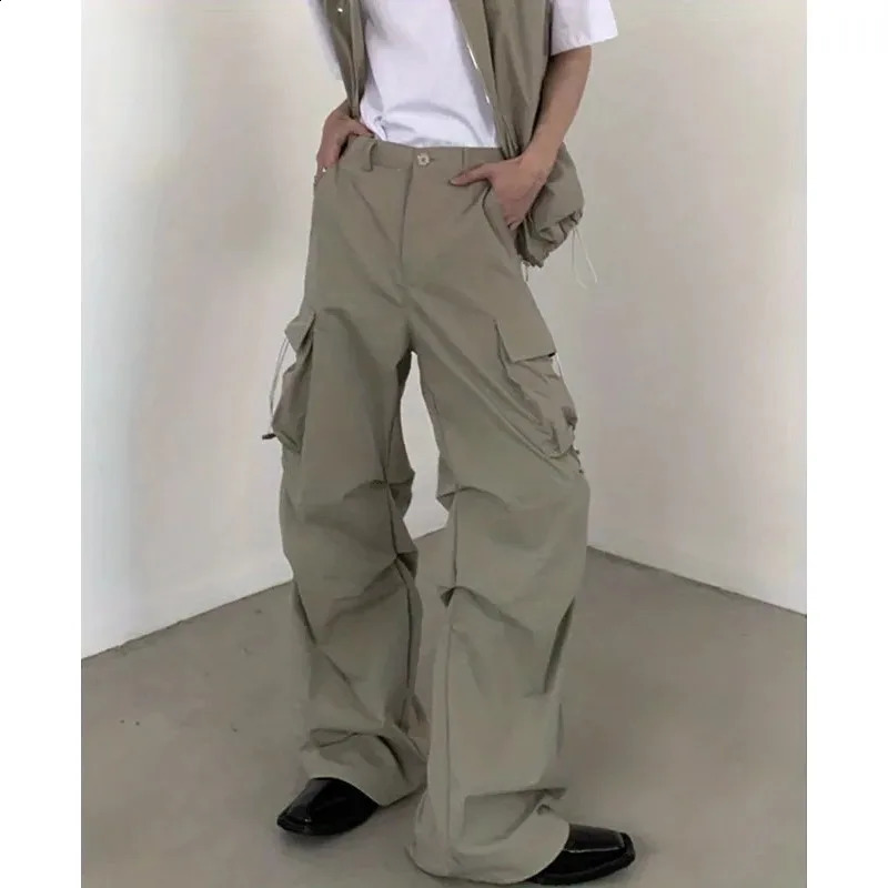 Summer Sleeveless Set Men Women Multi-Pocket Hooded Vest jogging Cargo Pant Spring Loose Casual Zipper Two Piece Suit Street 240813