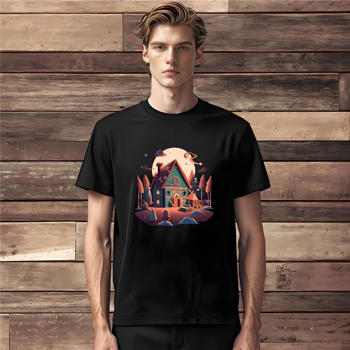 Mens T Shirts 100% Cotton 230g Painting Hip Hop Breathable Crew Neck Custom Big Size Men Tees Brand Loose Clothes