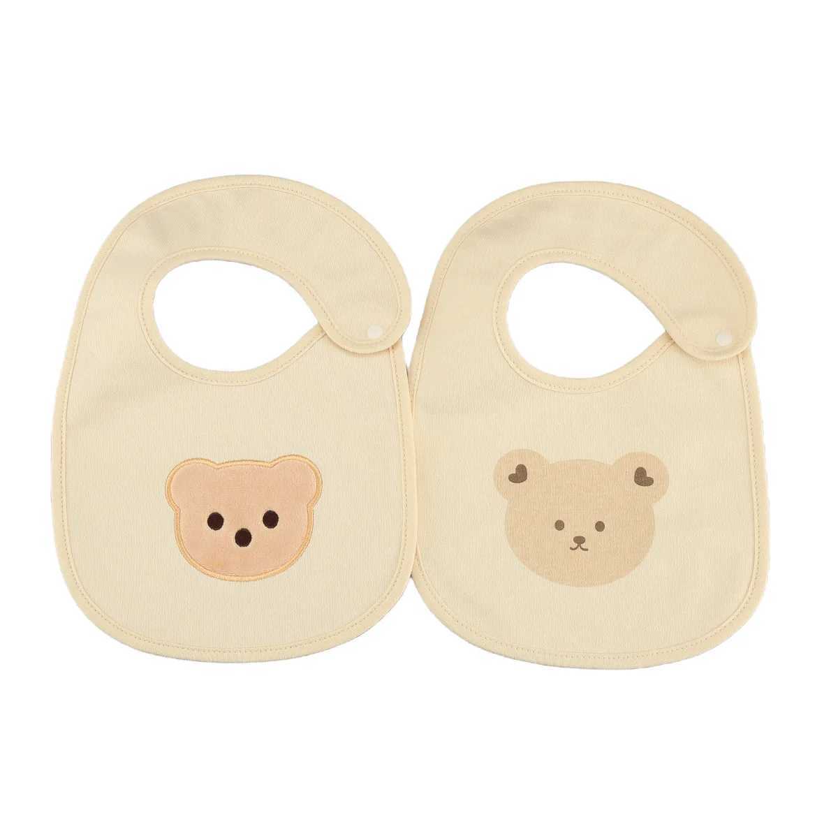 Bibs Burp Cloths 2 pcs/set Korean Style Baby Waterproof Bibs New Infants Cotton Feeding Saliva Towel Newborn Toddler Soft Burp Cloth For Kids BibL4812