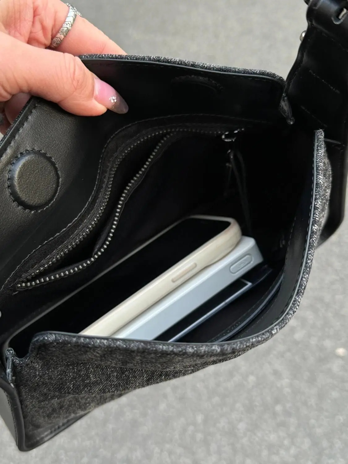 JIAERDI Vintage Black Denim Shoulder Bags Women Girls Casual Underarm Bag Purse Female Harajuku Aesthetic Handbag Y2k 240813