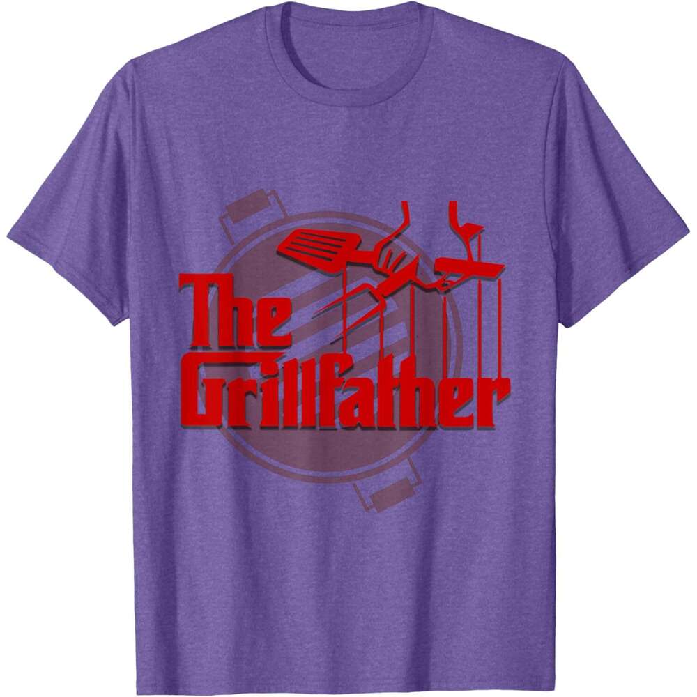 Casual T shirt for Mens The Grillfather Funny Cool BBQ Grill Chef Gift T-Shirt Shirts Tshirt Graphic Tee Tops Clothes Short sleeve Free shipping