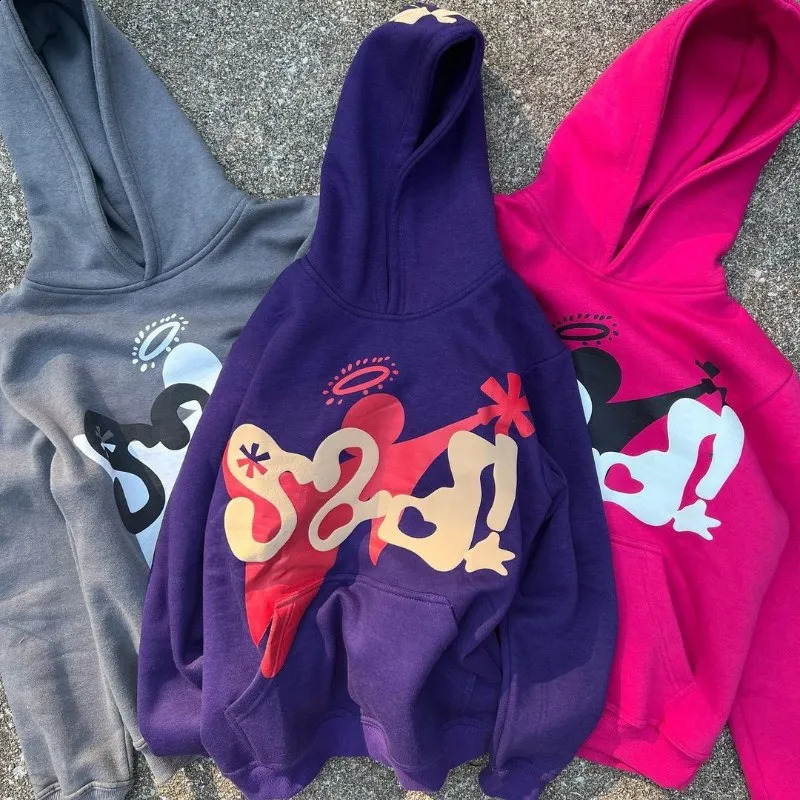 Y2K Gothic Trend Pattern Letter Print Oversized Hoodie Mens Fashion Versatile Loose Harajuku Pullover Sweatshirt Mens 240809