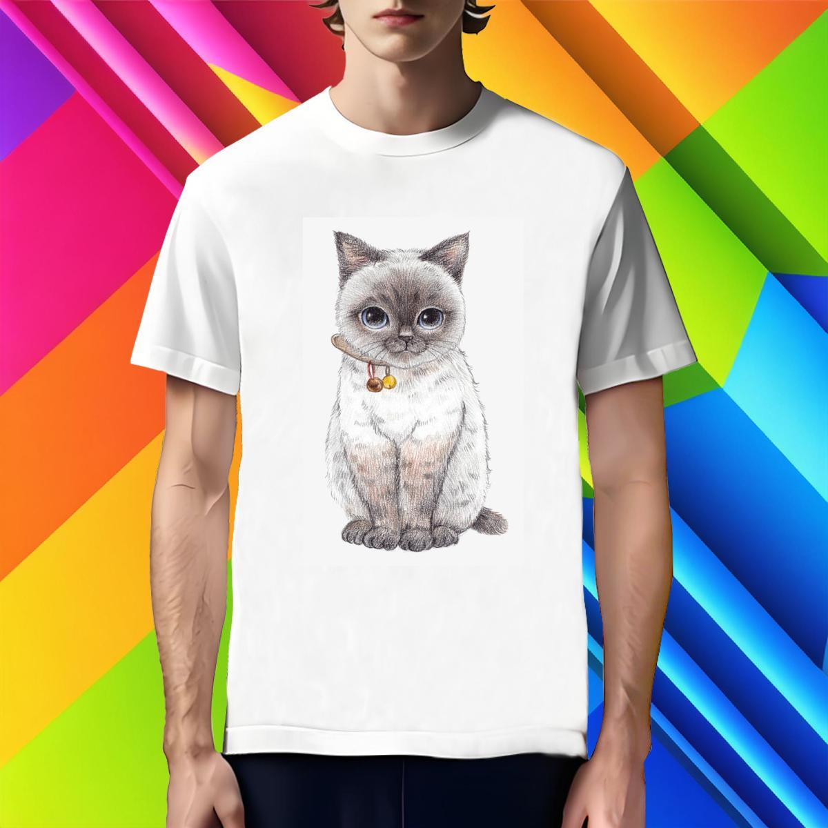 Unisex T Shirts Men cat Crew Neck Breathable Casual Custom Big Size 230g Pure Cotton Men Tops Tees 2024 New Tops Shirt