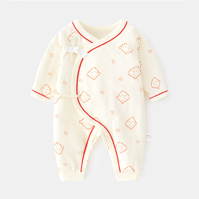 Newborn onesie Autumn and winter pure cotton baby print boneless clothes newborn monk clothes baby spring and autumn clothes