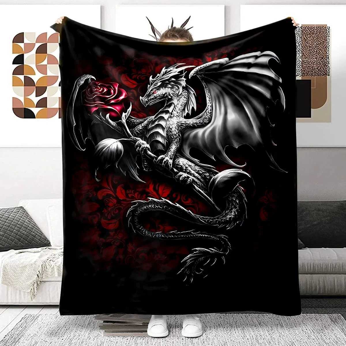 Animal Dragon Blanket Ultra Lightweight Soft Plush Flannel Throws Blanket for Sofa Bed Couch best Office GiftsXJ240813