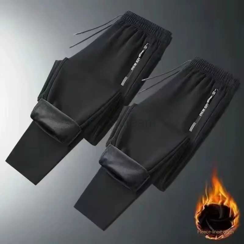 Casual Long Jogger Pants For Men In Autumn And Winter New Trendy Loose Elastic Mens Plus Velvet Sports Pants Mens TrousersXJ240813