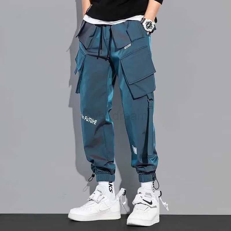 Mens Cargo Pants Fashion Hip Hop Multi-pocket Trousers Trendy Streetwear Solid Sweatpants Joggers Male Casual Cotton TrousersXJ240813
